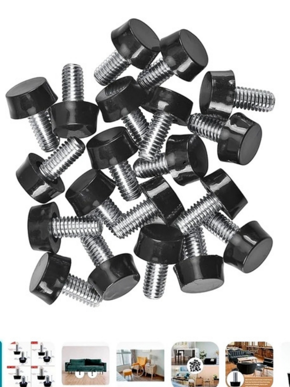 20 Pcs 1/4-20 UNCthread Adjustable Furniture Levelers (40)